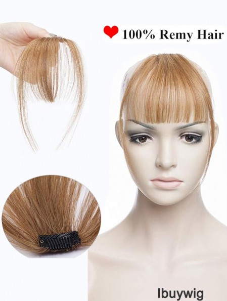 Clip in Fringe Human Hair Light Bangs Straight