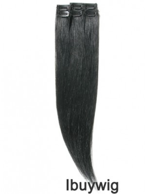 Amazing Black Straight Remy Human Hair Clip In Hair Extensions