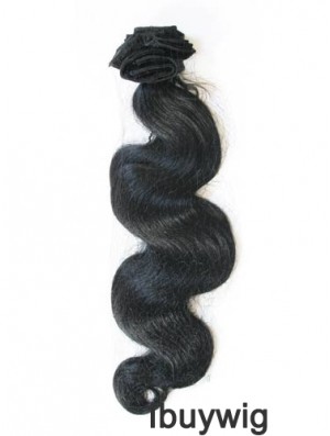 Black Wavy Style Remy Human Hair Tape In Hair Extensions