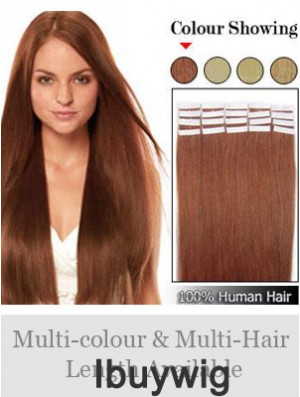 Auburn Straight Ideal Remy Human Hair Tape In Hair Extensions