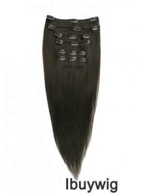 Good Black Straight Remy Human Hair Clip In Hair Extensions