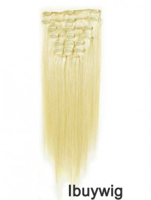 Perfect Blonde Straight Remy Human Hair Clip In Hair Extensions