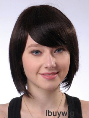 Bobs Best Straight Brown Chin Length Human Hair Wigs