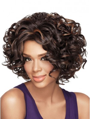 Wigs African American With Synthetic Capless Chin Length Curly Style