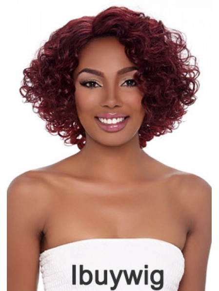 Curly Wigs For African American Women With Capless Curly Style Red Color