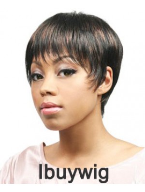 African Hair Wigs Boycuts Cropped Length Straight Style With Capless