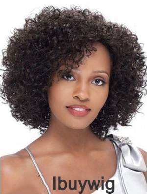 Brazilian Human Hair Short Lace Front Black Kinky Curly Wigs For Black Women