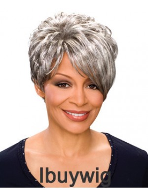 Durable Short Wavy Capless Grey Wigs