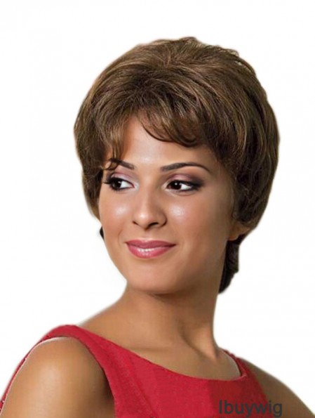 Remy Human Layerd Full Lace Short Wavy African American Human Hair Wigs