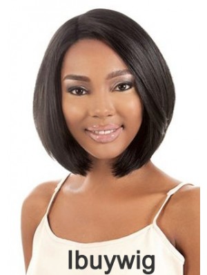 11 inch Chin Length Synthetic Black Bobs Capless Hairsyles For Black Woman