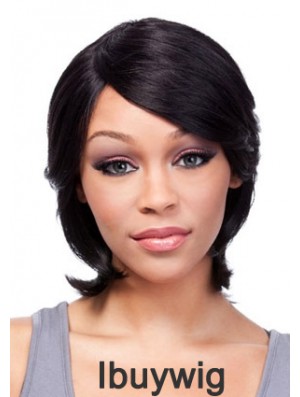 Chin Length Black Straight With Bangs Incredible African American Wigs