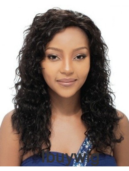 Long Black Curly Layered Natural African American Wigs