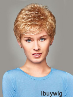 Buy Synthetic With Capless Short Length Blonde Color