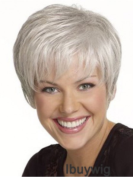 Gorgeous 6 inch Straight Grey Short Wigs