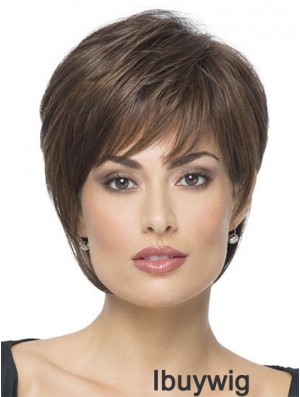 Short Boycuts Straight Brown Hairstyles Synthetic Wigs