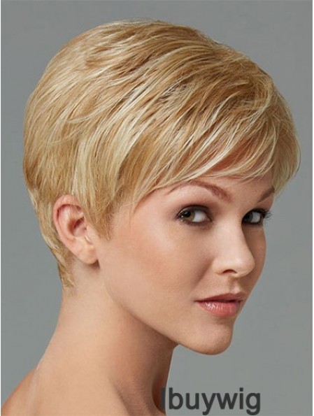 Synthetic Hair For Sale Boycuts Cropped Length Blonde Color