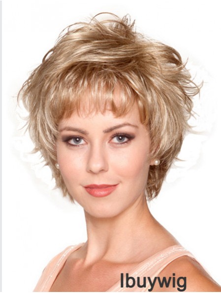 Wavy Layered 8 inch Blonde No-Fuss Synthetic Wigs