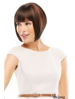 Lace Front Short Straight Auburn Modern Bob Wigs