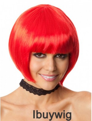 Amazing 10 inch Straight Red Bobs Short Wigs