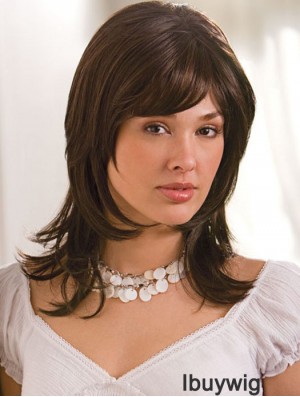 Straight Layered 16 inch Brown Perfect Synthetic Wigs