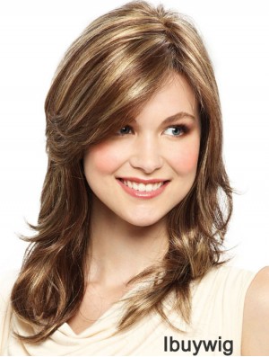 Blonde 15 inch Soft Shoulder Length Straight Layered Lace Wigs