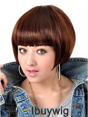 Capless Short Straight Auburn Popular Bob Wigs