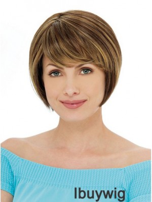 Capless Short Straight Auburn Ideal Bob Wigs