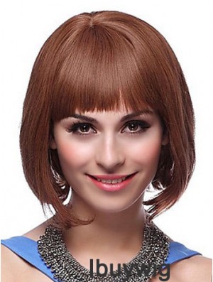 Capless Chin Length Straight Auburn Exquisite Bob Wigs