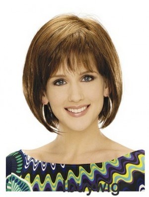 Capless Chin Length Straight Blonde Natural Bob Wigs