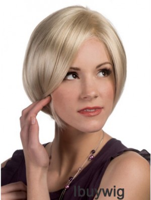 Capless Chin Length Straight Blonde Convenient Bob Wigs