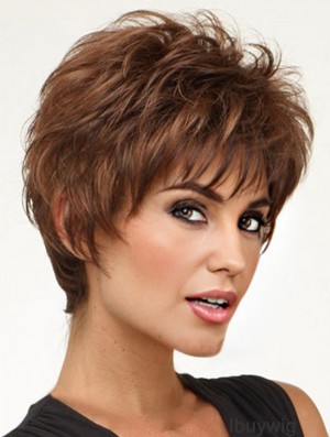 Cheap Ladies Wigs UK Auburn Color Cropped Length Capless Boycuts