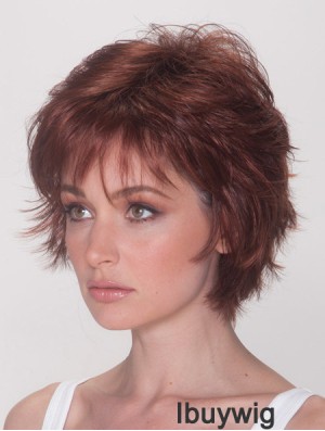 Best Wigs With Synthetic Capless Auburn Color Straight Style