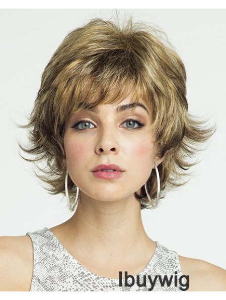 8 inch Affordable Curly Layered Blonde Short Wigs