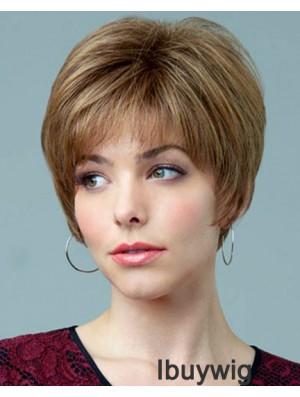 5.5 inch Natural Straight Boycuts Auburn Short Wigs