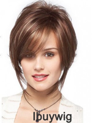 Bobs Wavy Brown Capless Designed Short Wigs