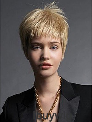 Boycuts Straight Blonde Capless Fabulous Short Wigs