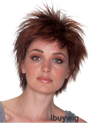 8 inch Exquisite Straight Layered Auburn Short Wigs