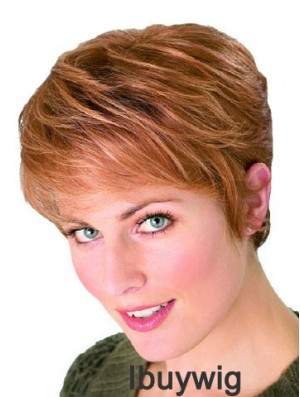 Straight Boycuts Cropped Perfect Auburn Synthetic Wigs