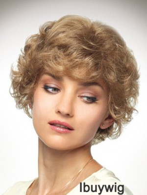 Chin Length Layered 10 inch Curly Blonde Medium Wigs