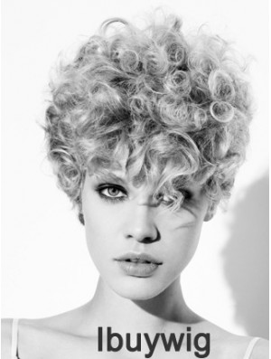 Capless Grey Short Curly 8 inch High Quality Fashion Wigs