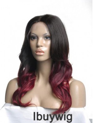 Long Ombre/2 Tone Wavy Without Bangs Good African American Wigs