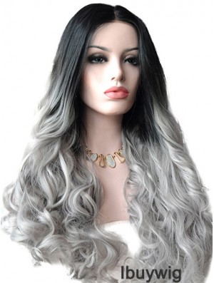22 inch Ombre/2 Tone Long Without Bangs Wavy Durable Lace Wigs