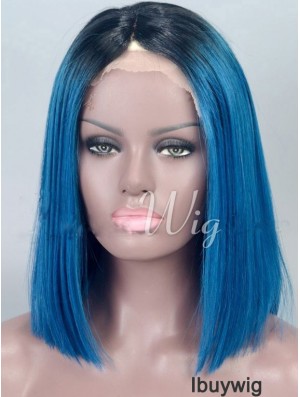 Chin Length Straight Bobs Full Lace 14 inch Cheap Black Women Wigs