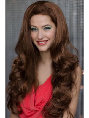 Long Wavy Auburn Soft Synthetic Half Wigs