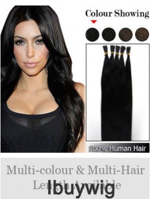 Black Straight Stick/I Tip Hair Extensions