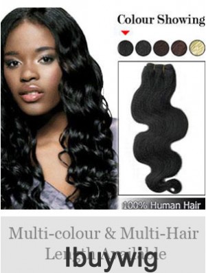 Wavy Remy Human Hair Black Amazing Weft Extensions