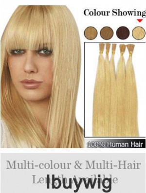 Blonde Straight Stick/I Tip Hair Extensions