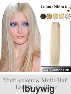 Straight Remy Human Hair Blonde Exquisite Weft Extensions